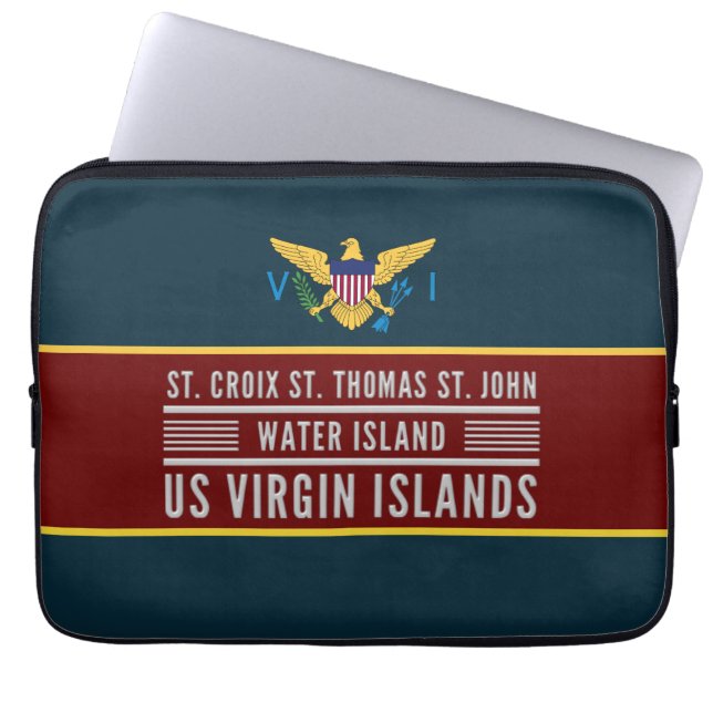 Funda Para Portátil Bandera de las Islas Vírgenes de los Estados Unido (Frente)