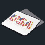 Funda Para Portátil Bandera de los Estados Unidos de América Manga por<br><div class="desc">Estados Unidos - Estados Unidos de América - Bandera - Patriótico - Día de la Independencia - 4 de julio - Personalizable - Elegir / Añadir su texto único / color / imagen - Hacer su regalo especial - Redimensionar y mover o eliminar y agregar elementos / imágenes con herramienta...</div>