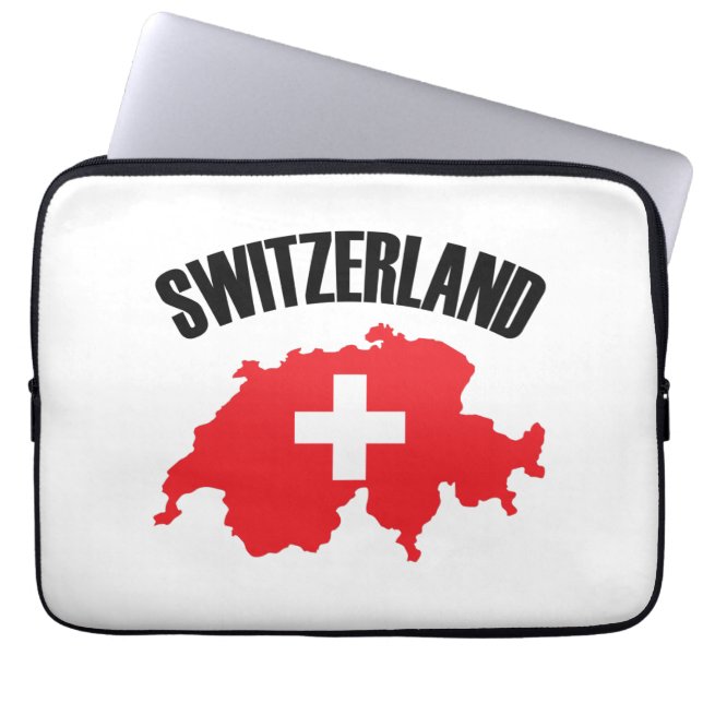 Funda Para Portátil Bandera de mapa de Suiza (Frente)