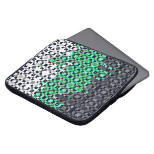 Funda Para Portátil Bandera de orgullo Neutrois abstracta pixelada tri