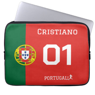 Funda Para Portátil Bandera de Portugal Nombre de Equipo Personalizado