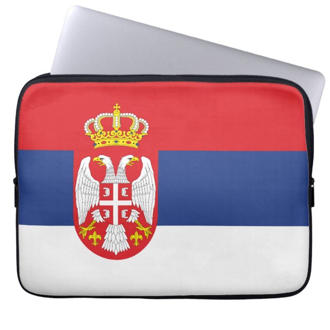 Funda Para Portátil Bandera de Serbia (Frente)