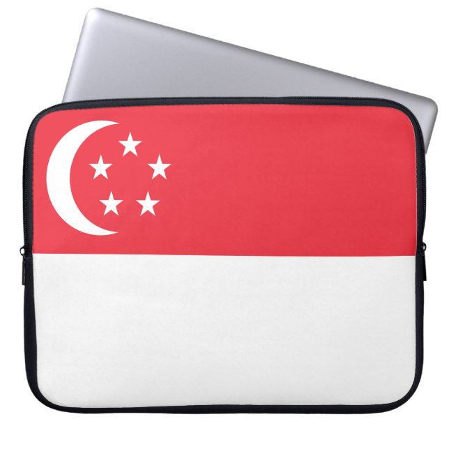 Funda Para Portátil Bandera de Singapur (Frente)