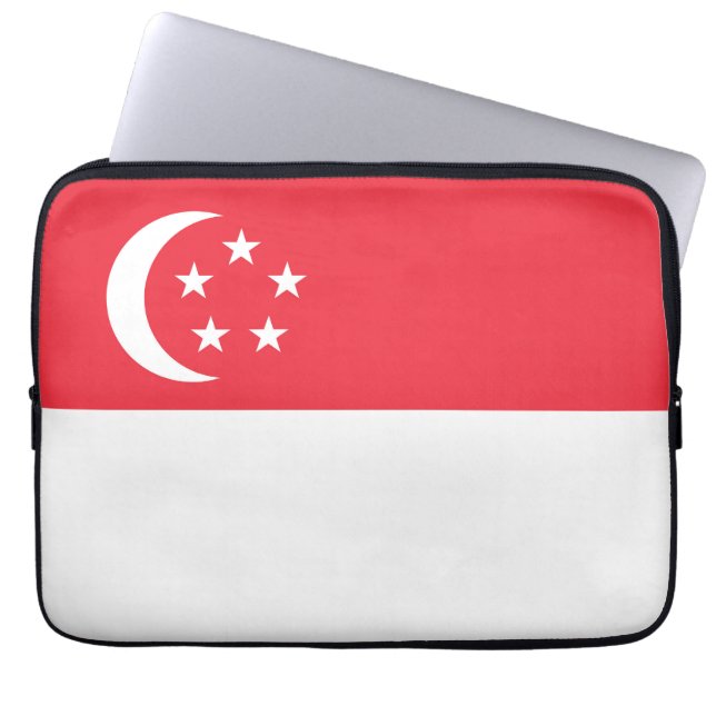 Funda Para Portátil Bandera de Singapur (Frente)