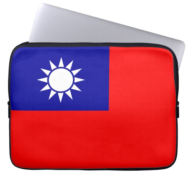 Funda Para Portátil Bandera de Taiwán: República de China, Taipei chin (Frente)