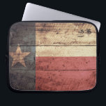 Funda Para Portátil Bandera de Texas de madera vieja<br><div class="desc">Bandera de Texas; Texan; Texian; Tejano;</div>
