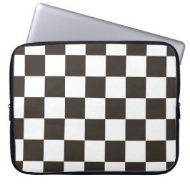 Funda Para Portátil Bandera de verificación (negro y blanco) (patrón d