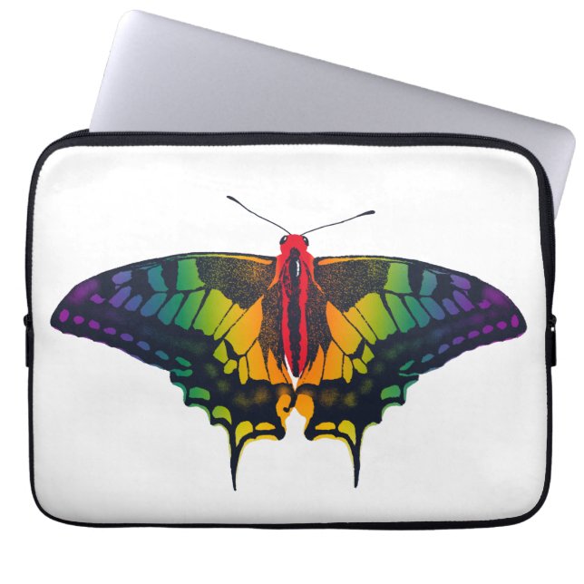 Funda Para Portátil Bandera del Orgullo Arcoiris Mariposa Tradicional (Frente)