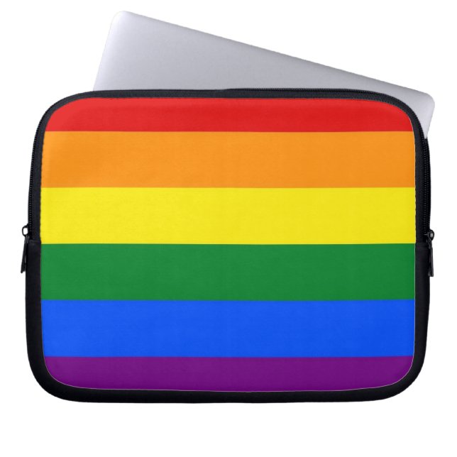 Funda Para Portátil Bandera del orgullo del arco iris (Frente)