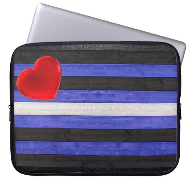 Funda Para Portátil Bandera del orgullo gay de SlipperyJoe negro real (Frente)