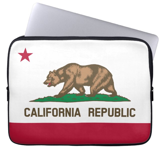 Funda Para Portátil Bandera del oso de la República de California: Est (Frente)