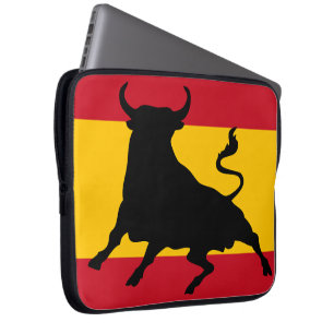 Funda Para Portátil Bandera española con toro