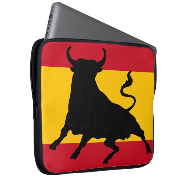 Funda Para Portátil Bandera española con toro (Anverso derecho)