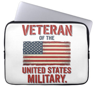 Funda Para Portátil Bandera estadounidense vintage veterano diseño vec