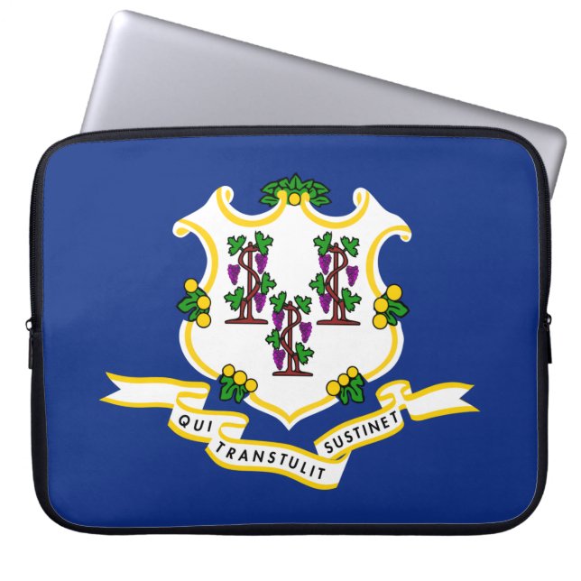 Funda Para Portátil Bandera estatal de Connecticut (Frente)