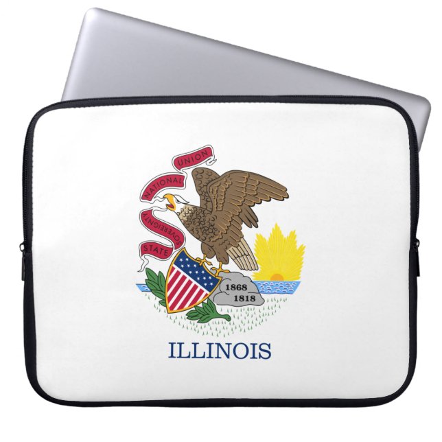 Funda Para Portátil Bandera Estatal de Illinois (Frente)