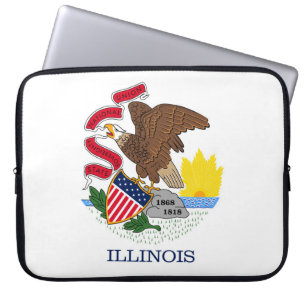 Funda Para Portátil Bandera estatal de Illinois, Estados Unidos