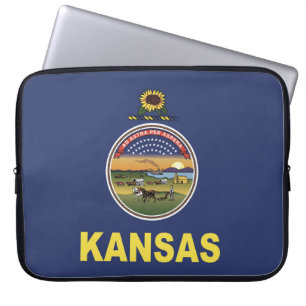 Funda Para Portátil Bandera estatal de Kansas, Estados Unidos