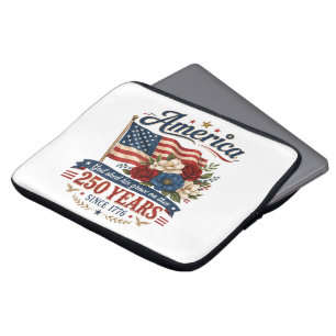 Funda Para Portátil Bandera floral de América 250 años