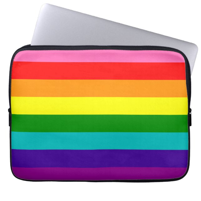 Funda Para Portátil Bandera gay arcoiris LGBT Banda electrónica (Frente)