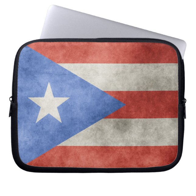 Funda Para Portátil Bandera gruesa de Puerto Rico (Frente)
