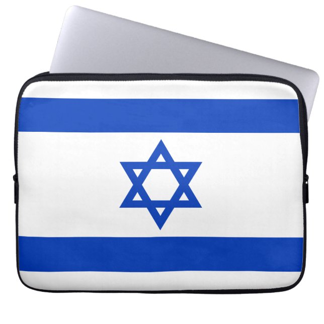 Funda Para Portátil Bandera israelí moderna patriótica (Frente)