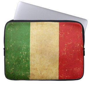 Funda Para Portátil Bandera italiana Diseño de vintage Grunge Portátil