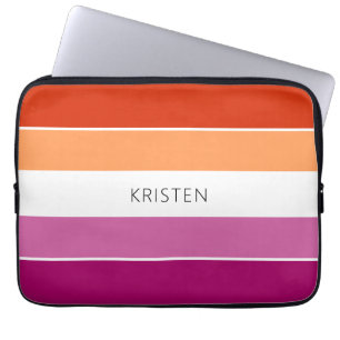 Funda Para Portátil Bandera Lesbiana personalizado Colores De Bandas C