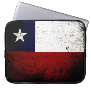 Funda Para Portátil Bandera negra de Chile del Grunge
