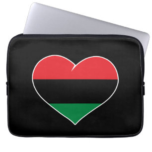 Funda Para Portátil bandera panafricana corazón historia negra afroame