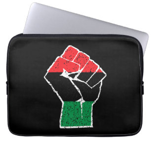 Funda Para Portátil Bandera panafricana Puño, historia negra afroameri