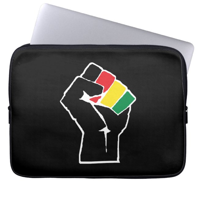 Funda Para Portátil bandera panafricana Puño, historia negra afroameri (Frente)