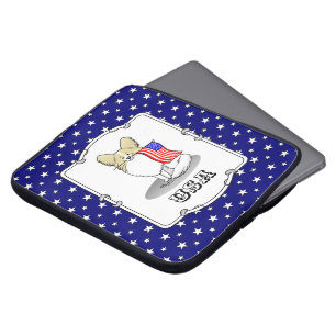 Funda Para Portátil Bandera Patriótica Americana USA Papillon (limón) 