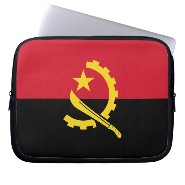 Funda Para Portátil Bandera patriótica angoleña (Frente)