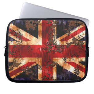Funda Para Portátil Bandera Patriótica del Reino Unido Oxidada