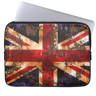 Funda Para Portátil Bandera Patriótica Oxidada del Reino Unido