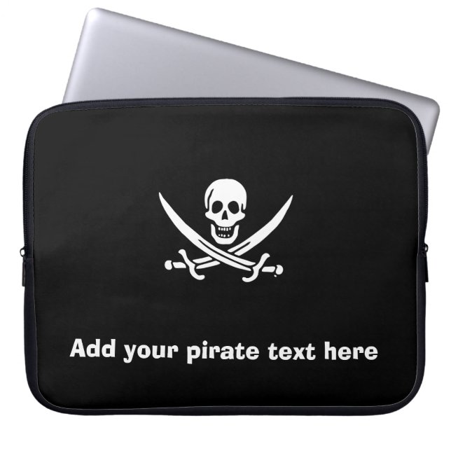 Funda Para Portátil Bandera pirata de Jolly roger (Frente)