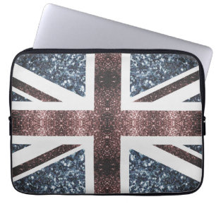 Funda Para Portátil Bandera rusa del Reino Unido azul rojo brillante p