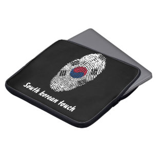 Funda Para Portátil Bandera surcoreana de la huella dactilar del tacto