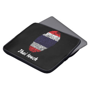 Funda Para Portátil Bandera tailandesa de la huella dactilar del tacto