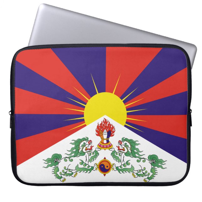 Funda Para Portátil Bandera tibetana (Frente)