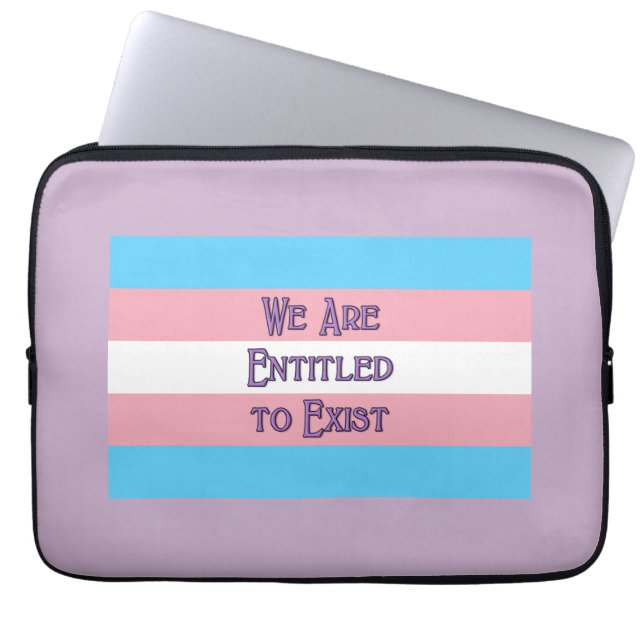 Funda Para Portátil Bandera Trans Titulada Portátil Sleeve (Frente)