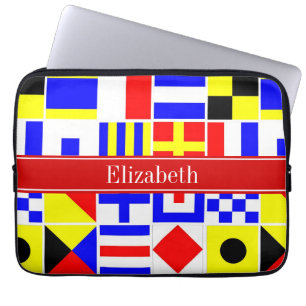 Funda Para Portátil Banderas de señalización náutica coloridas Nombre