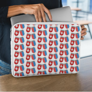 Funda Para Portátil Banderas de ticino suizo y cantón