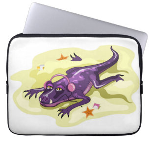 Funda Para Portátil Baño de sol con auriculares Anteosauro.