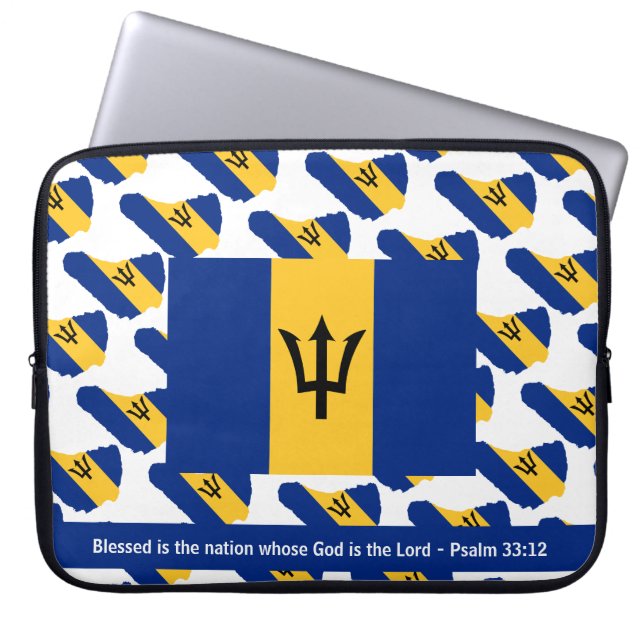 Funda Para Portátil BARBADOS FLAG | Escritura Personalizado | Nación B (Frente)