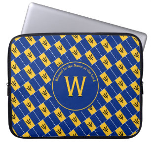 Funda Para Portátil BARBADOS FLAG Monograma personalizado portátil bar