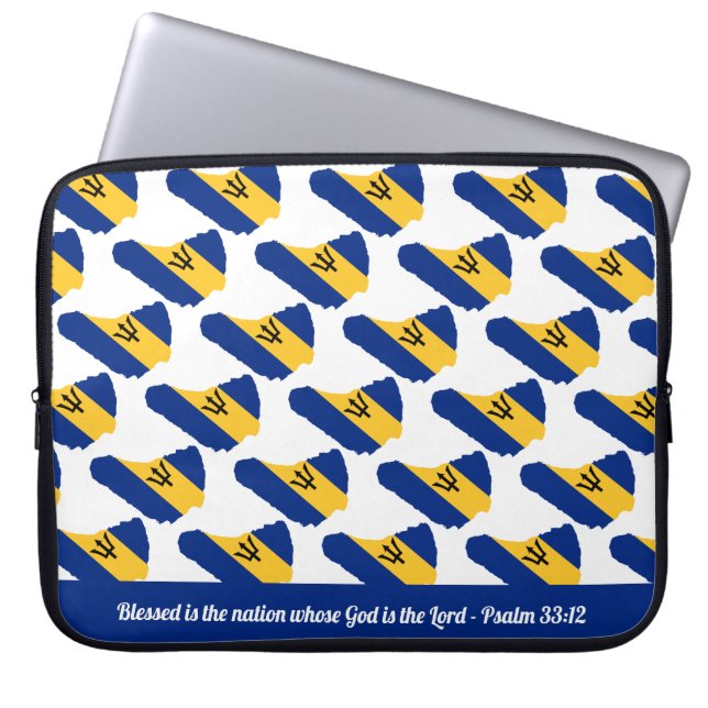 Funda Para Portátil BARBADOS FLAG Personalizable Scripting (Frente)