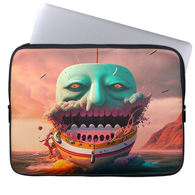 Funda Para Portátil Barco asustado (Frente)