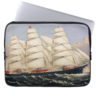 Funda Para Portátil Barco de Vela Náutico Antiguo Currier & Ives